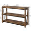 Table console étroite avec rangement à trois niveaux pour entrée rustique