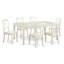 L'ensemble de table de salle à manger 7 pièces se compose d'une table de cuisine rectangulaire avec rallonge papillon et de 6 chaises de salle à manger en acajou-1263104063-1312001862