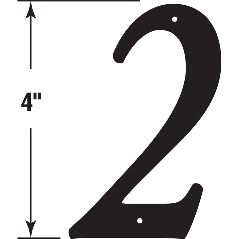 Prime-Line 4 in. House Number, Diecast, Black Finish, 2