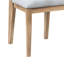Chaise de salle à manger sans accoudoirs en lin et chêne de 19 po de hauteur, avec pieds en bois massif et coussins pour un dîner décontracté
