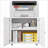 Mobile Metal Printer Stand with Storage, Adjustable Shelf &amp; Locking Wheels for Home Office | Snow White | Metal | Office-1826903005