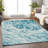 Premium Machine Washable Prisco Teal Rug-136068992