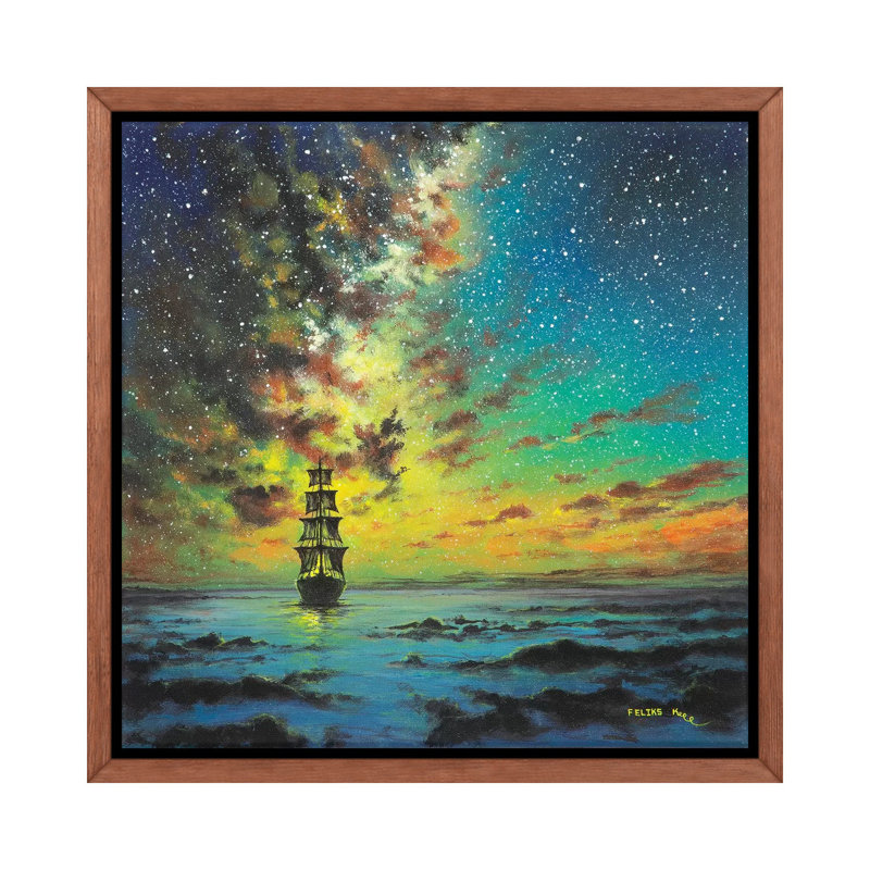«Smooth Sailing» par reproduction d'art, H 26 po x l 26 po x P 1,5 po, Toile avec cadre en bois classique