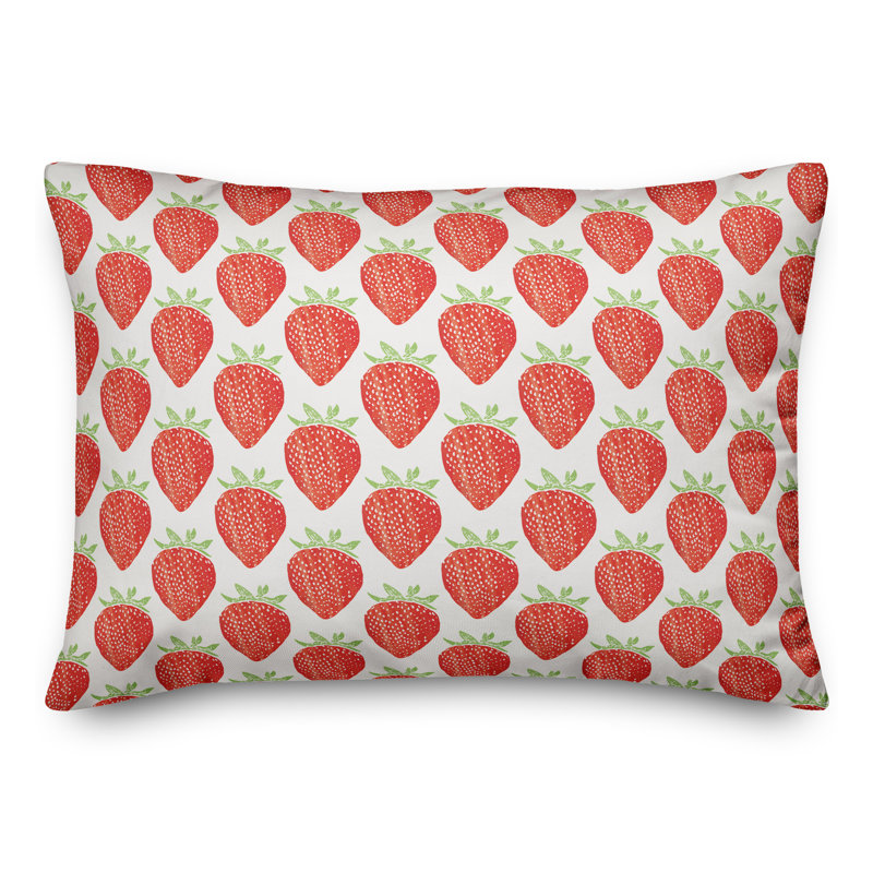  Watercolor Strawberry Rectangular Pillow Cover & Insert