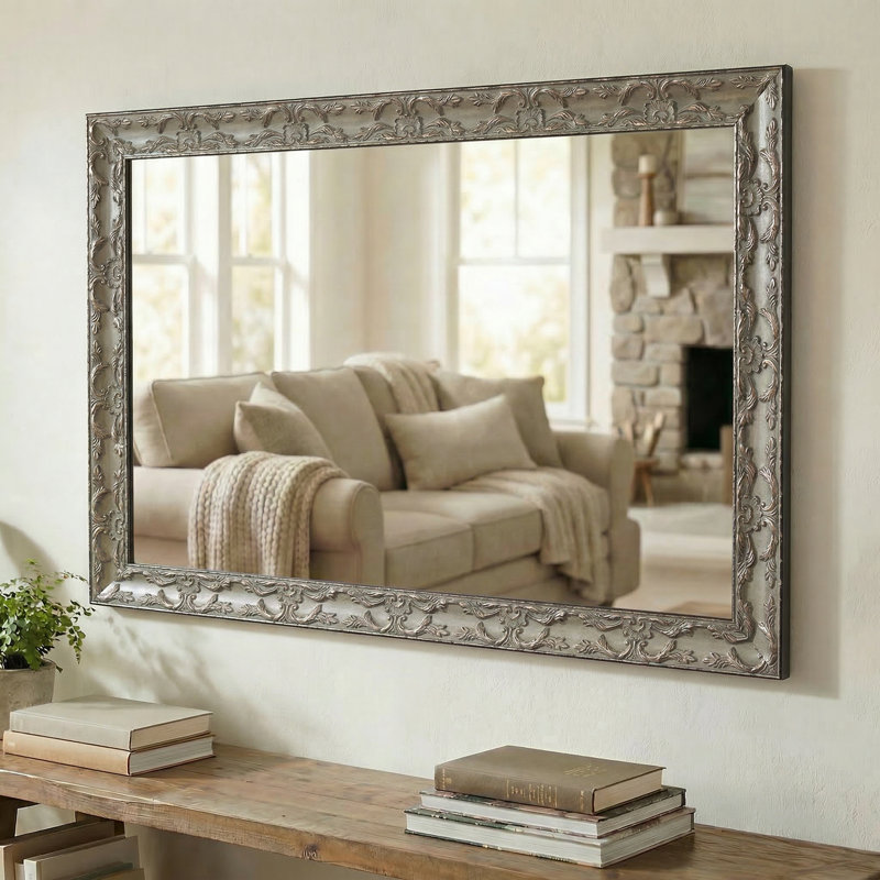 Miroir Vanhoose, Nickel satiné antique, 26 po x 32 po