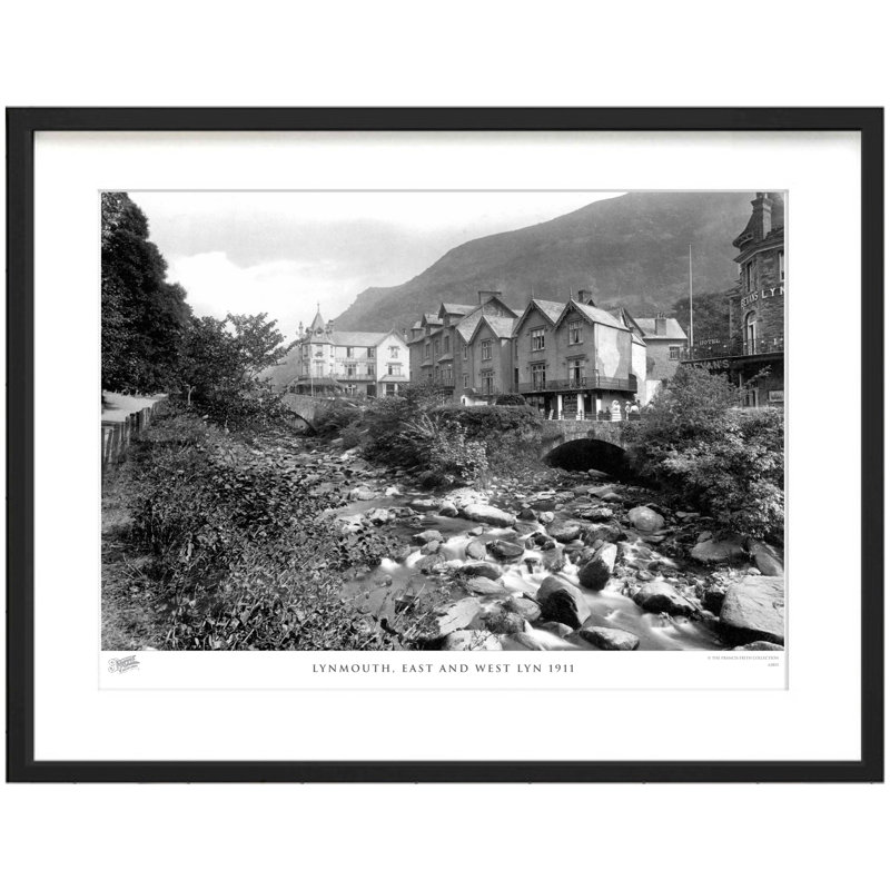 Lynmouth, East And West Lyn 1911 by Francis Frith - Single Picture Frame Print, 45cm H x 60cm W x 2.3cm D
