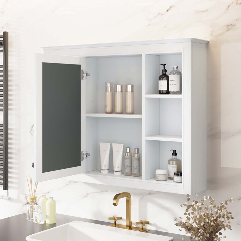 Armoire de rangement murale pour salle de bain, cabine de pharmacie, Blanc
