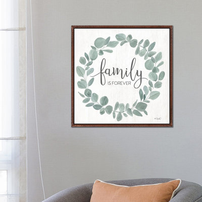 Family Forever Eucalyptus Wreath 1 Piece Wall Art on Canvas