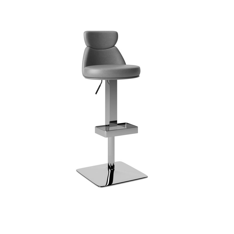 Height Adjustable Swivel Bar Stool, Grey