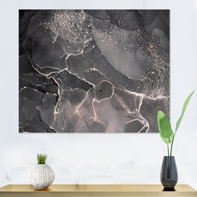 «Abstract Abstract Translucent Gray Ink Clouds», reproduction sur toile, H 24 po x l 32 po, Toile tendue