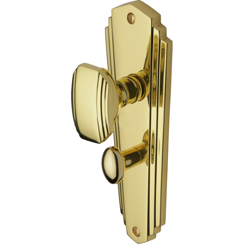 Heritage Brass Heritage Mortice Knob on Bathroom Plate Charlston Design, Polished Brass
