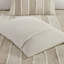 Housse de couette 100% coton très grand / très grand avec motif rayé et attaches intérieures 3 pièces taies décoratives contrastantes