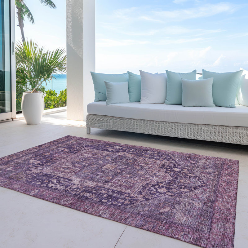 Tapis intérieur / extérieur mauve Clarina - LOOMlan, 5' x 7'6"