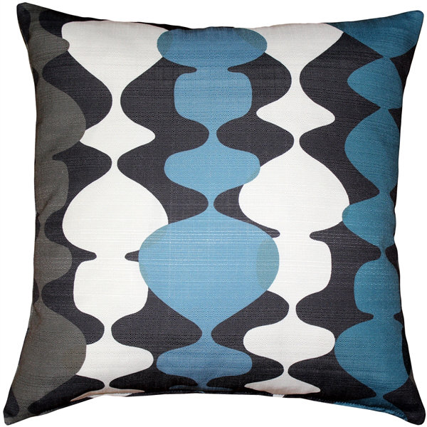 Coussin intérieur / extérieur Lava Lamp, Gris anthracite / bleu