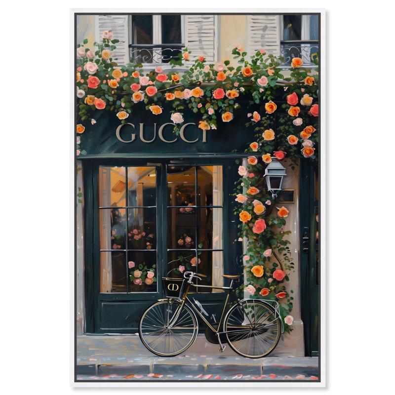 Store in Fall Time, designer de mode sur toile par Art Remedy, Cadre blanc, H 16 po x l 11 po