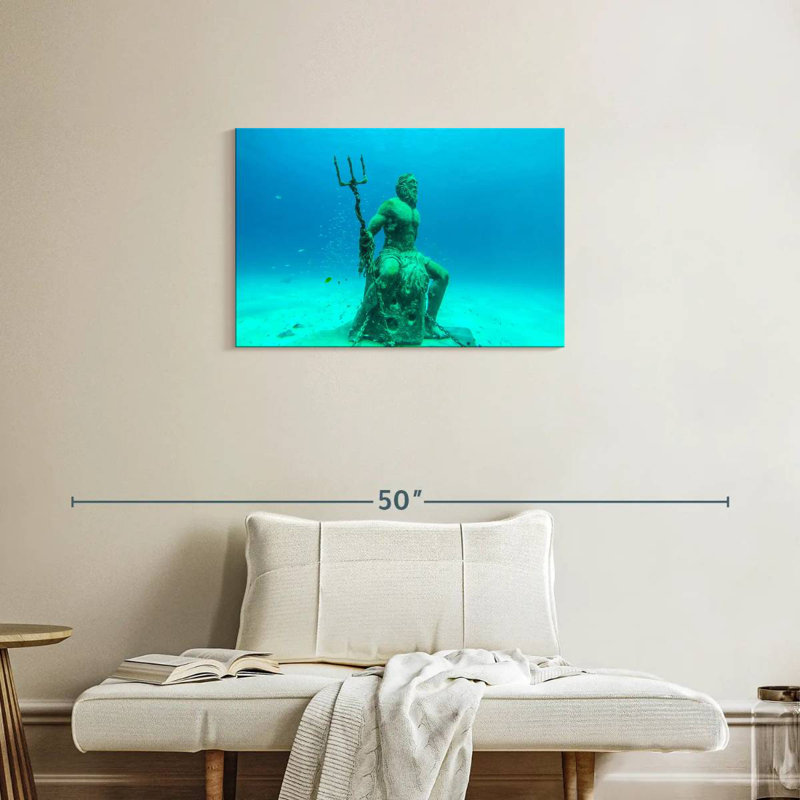Kelan Sunken Poseidon Statue, 20" H x 30" W