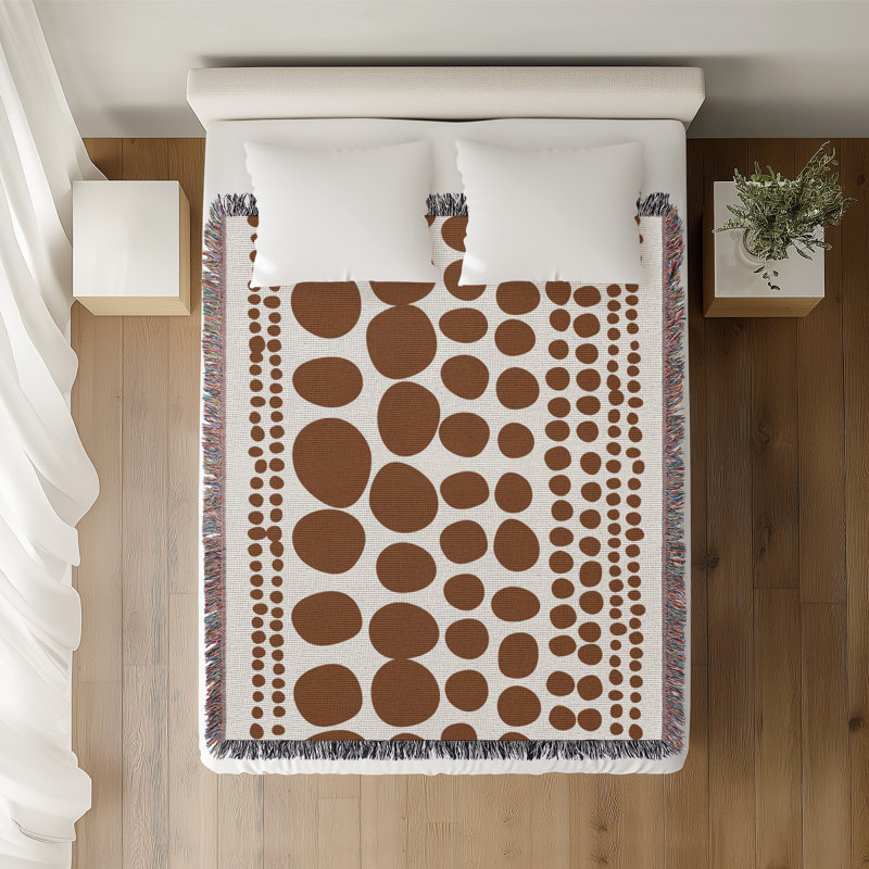 Jeté en coton Ajani, Brun rouille, 60 po x 80 po