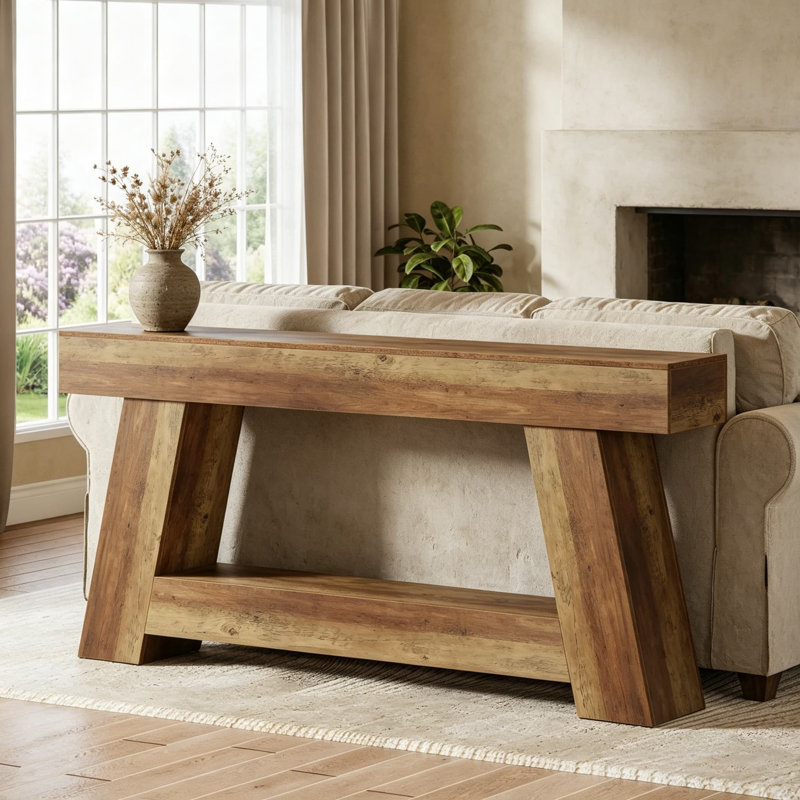 Console de 70,9 pouces de long, table d'entrée de style maison de campagne avec rangement, canapé à 2 niveaux derrière le canapé pour le salon, le couloir et l'entrée