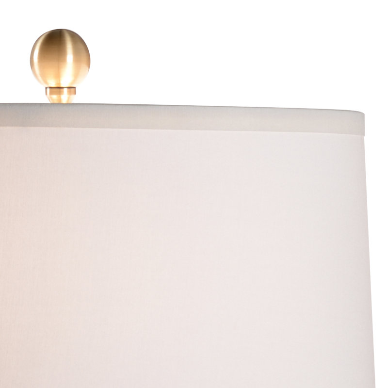 Lampe de table 26 po noir / blanc glacis / or métallique