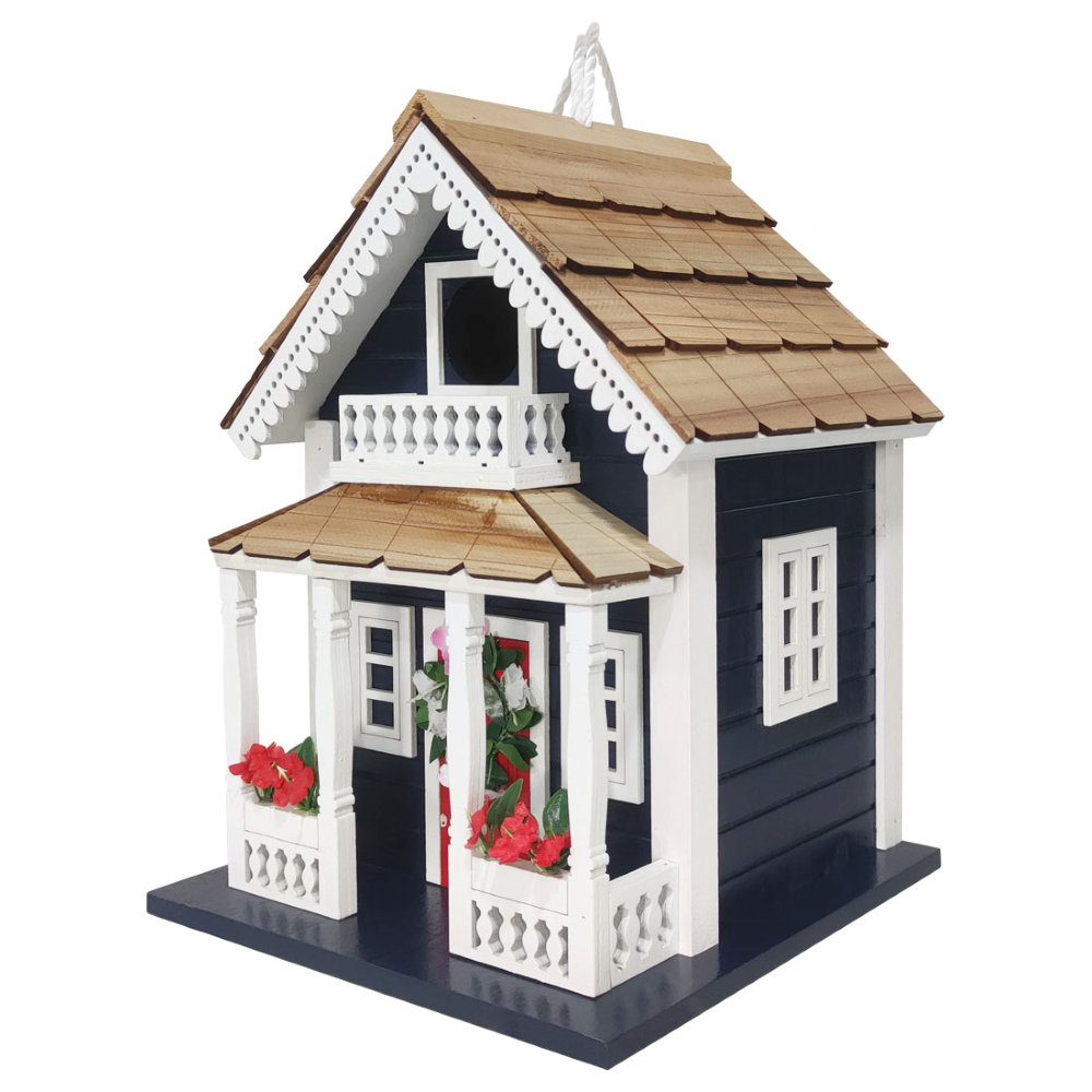 Fledgling Series Little Gem Cottage Birdhouse - Navy