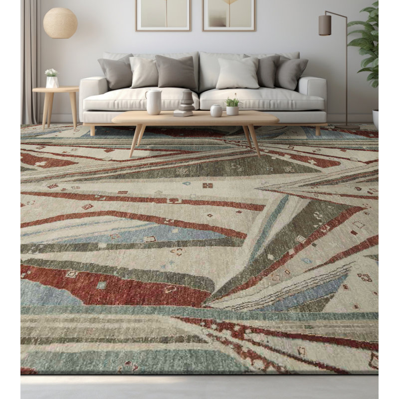 Brookhaven Abstract Area Rug in Beige/Green