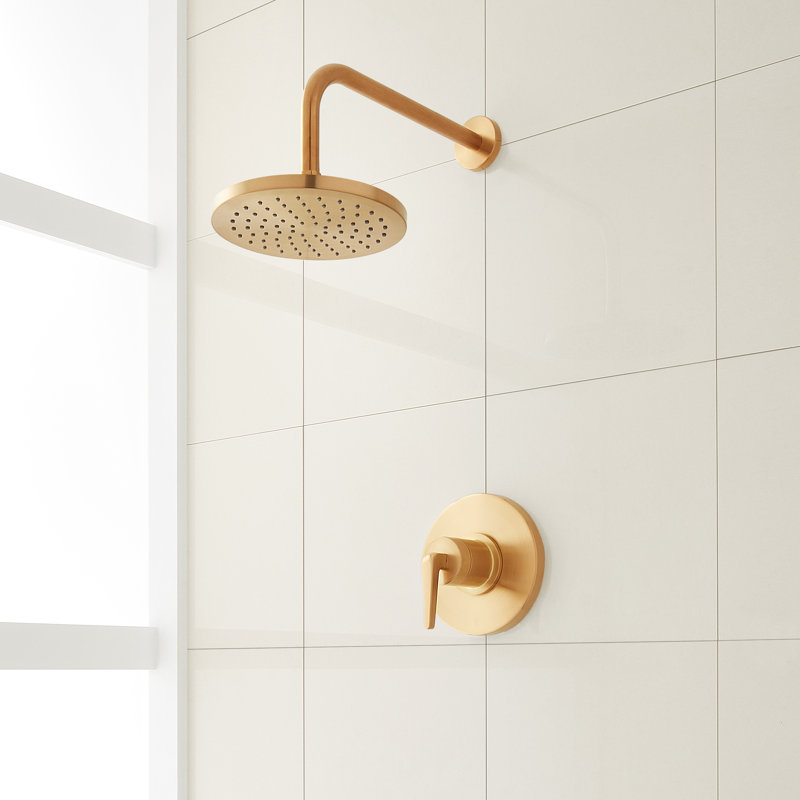 Drea Pressure Balance Shower System, Brushed Gold