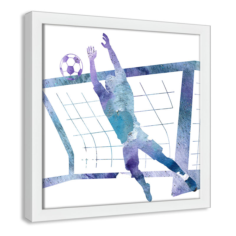 Fille de football 2, H 13 po x l 13 po x P 1,19 po, Encadré de boîte blanc