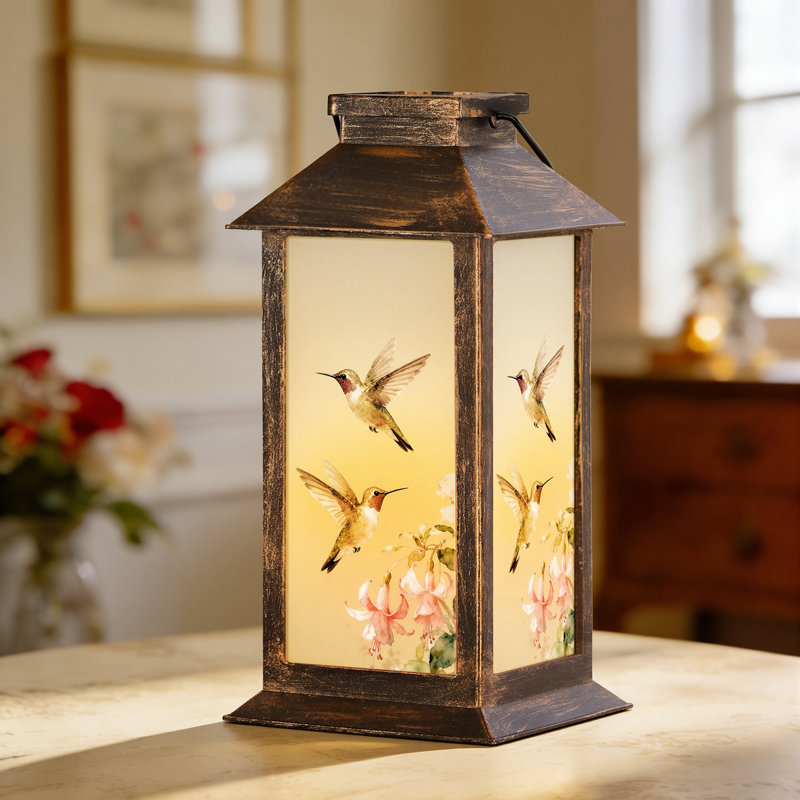 8.27"  Solar Powered Integrated LED Outdoor Lantern, White