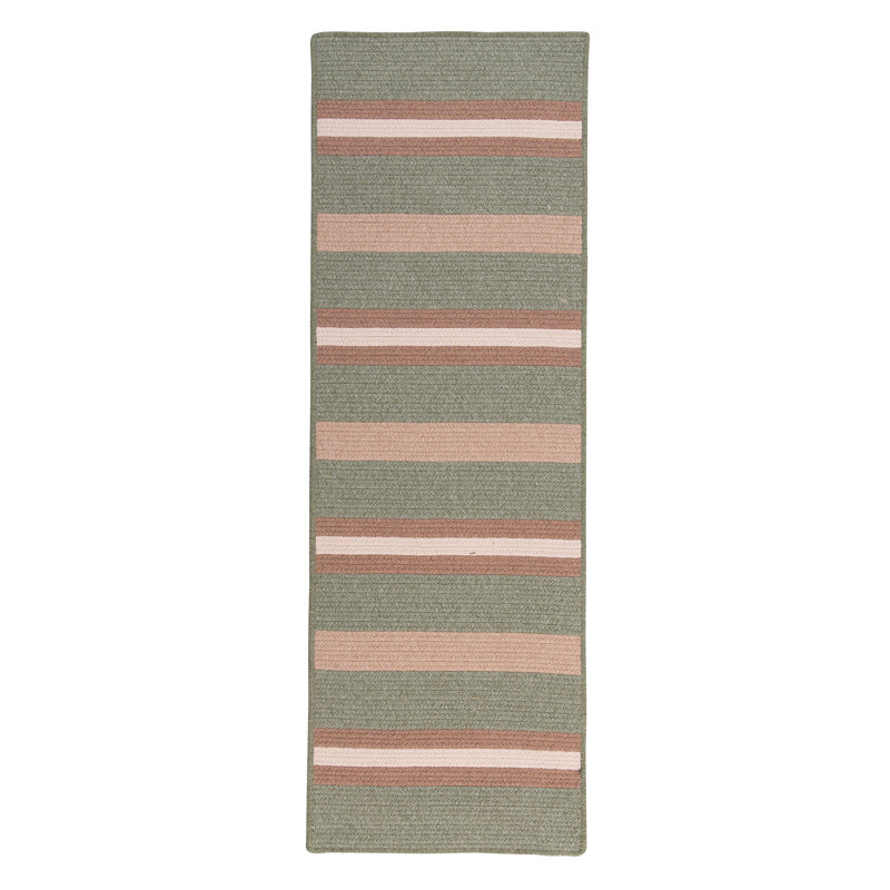 Tapis vert tressé Winkel, Tapis de couloir 2 pi x 6 pi