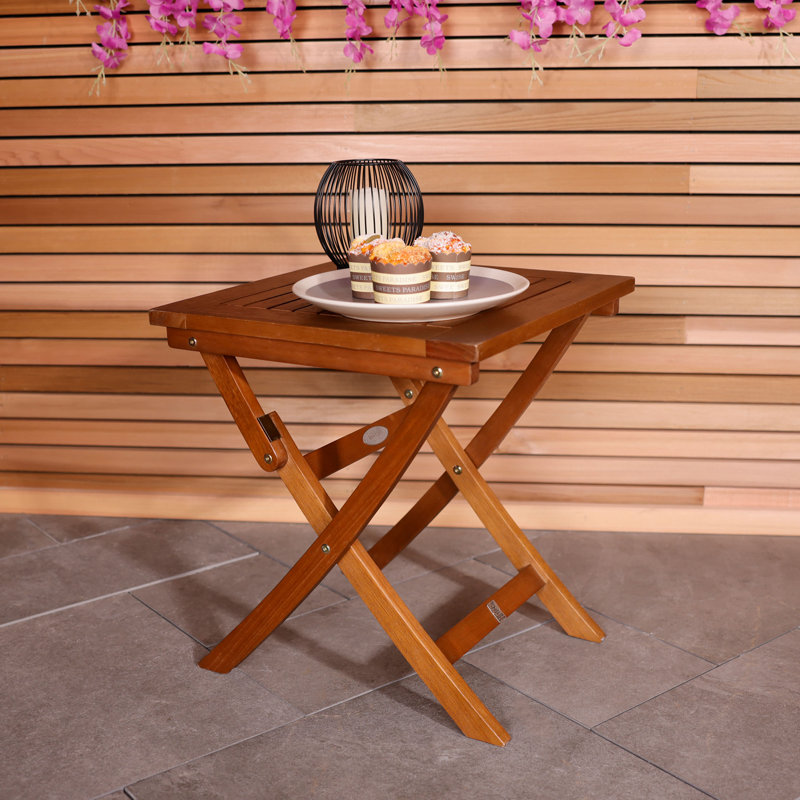 Andrimont Square Wooden Folding Outdoor Side Table