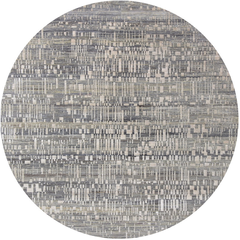 Tapis abstrait gris / vert Bogarella, Rond 6 pi