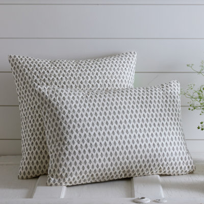 Bentley Cocoa Brown Block Print Lumbar Pillow