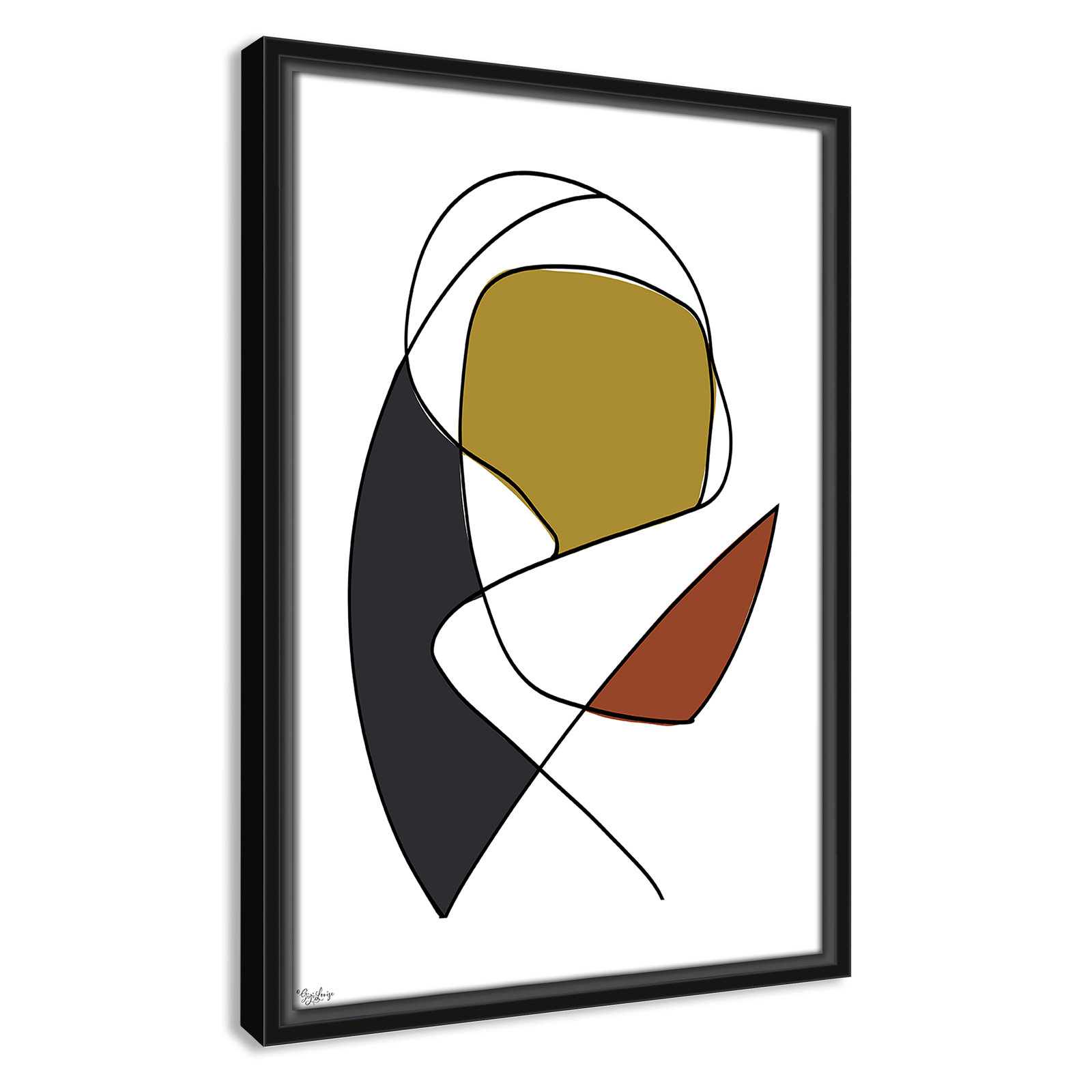 Paige "Abstract Tribeca 3" Print, Black, 19.5" H x 13.5" W x 2" D