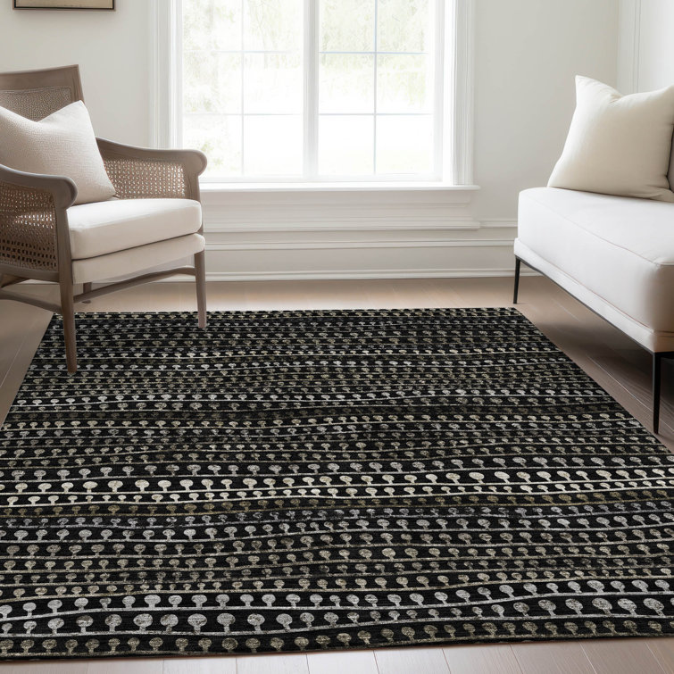 Malchow Washable Striped Indoor / Outdoor Rug