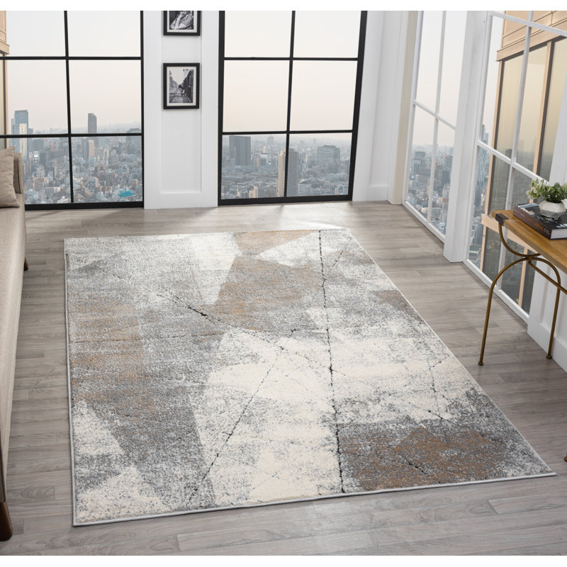 Tapis à motif géométrique abstrait Arneson Collection, Rectangle 5 pi 3 po x 7 pi 3 po