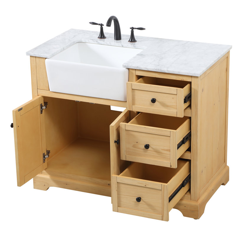 Ensemble de meuble-lavabo simple 42 po Pardue, Bois naturel