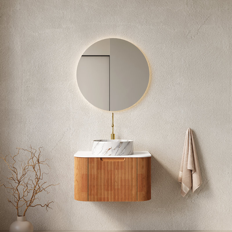 Single Bathroom Vanity with Faux Marble Top