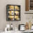 Medicine Cabinet with Fluted Glass Doors, Over Toilet Storage Cabinet with Sensor Light, Bathroom Wall Mounted Metal Organizer for Bathroom and Kitchen (Black)-122589623