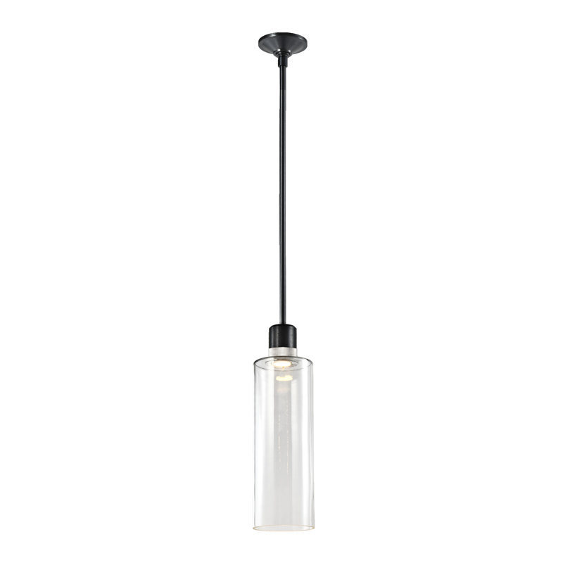 Zigrina Pendant, 71.88" H x 5.88" W x 5.88" D, Satin Brushed Black/Polished Nickel