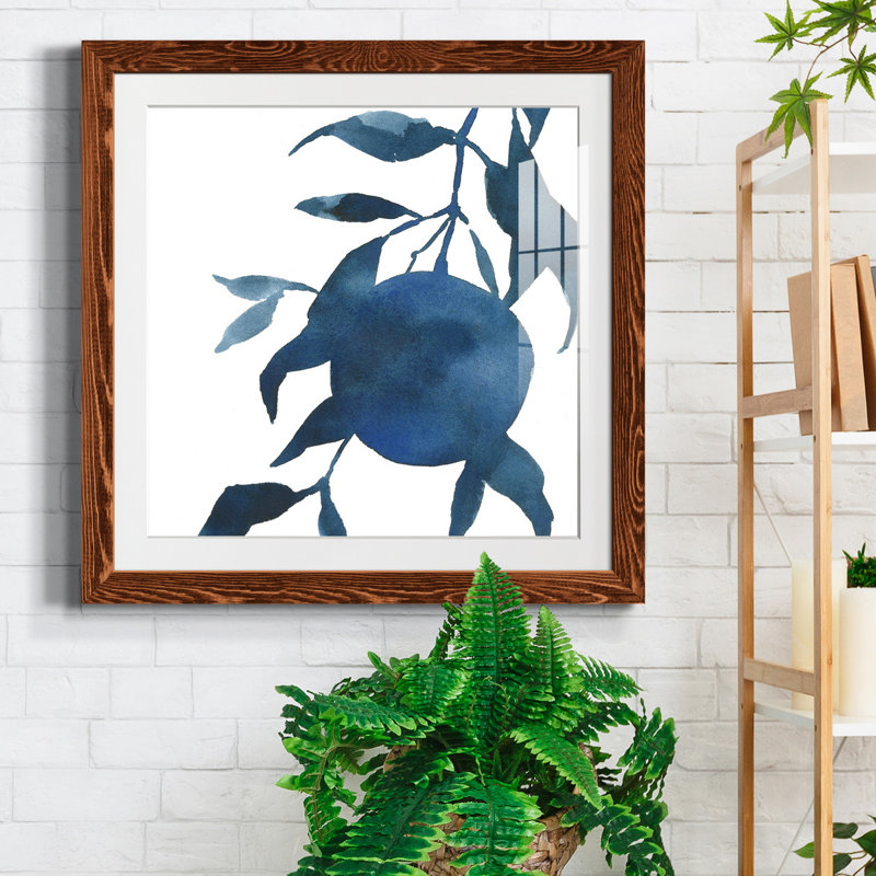 Indigo Oranges I-Premium, reproduction encadrée - prête à être accrochée, H 22,5 po x l 22,5 po x P 1,5 po, Blanc
