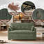 53" Green Pull Out Sleeper Sofa, Modern Convertible Loveseat Bed with Pillows & Side Pockets for Small Spaces, Green-599801626