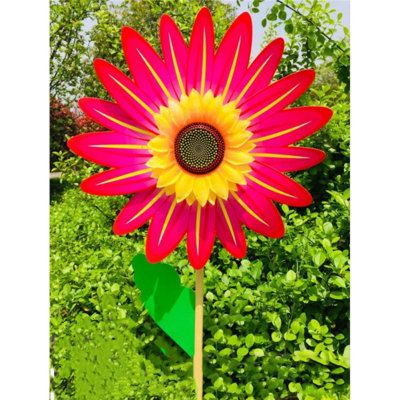 Tourniquet à double couche tournesol, grand piquet de jardin extérieur pour la cour, le patio et la fête