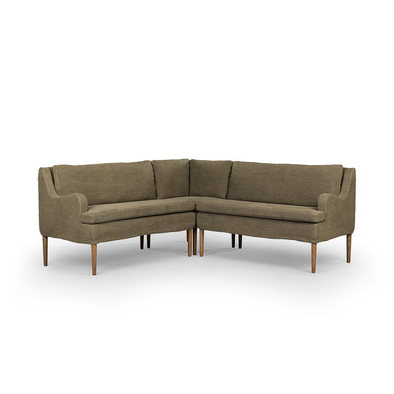 Aurelia Modular 3-Piece Slipcover Sectional, Broadway Olive Linen, 34.5" H x 76" W x 76" D, Symmetrical