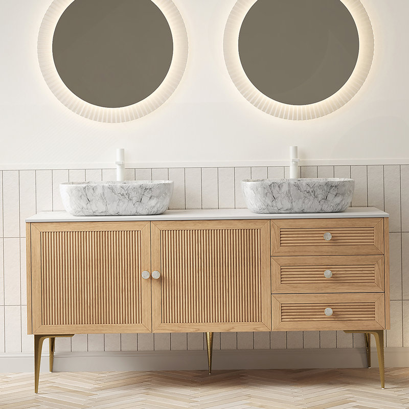 Meuble-lavabo autoportant avec 3 tiroirs