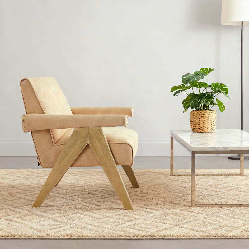 Fauteuil moderne en similicuir - sable, Sable