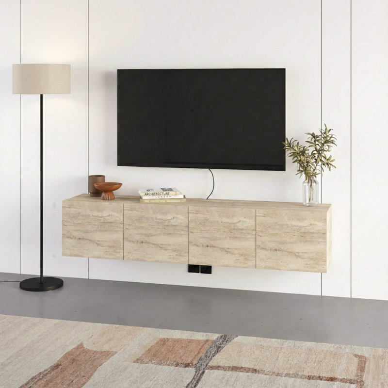 Unfinished TV Stand for TVs up to 65", Travertine