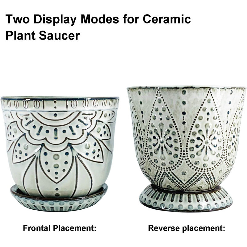 Ensemble de 6 pots à fleurs en céramique 6 perles