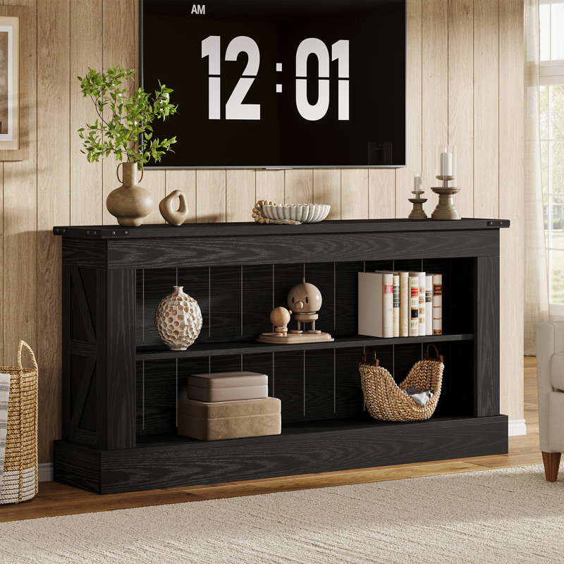 Farmhouse Tv Stand For 75-inch Tv, 63" Entertainment Center With Storage, Modern Media Console Table For Living Room, Bedroom