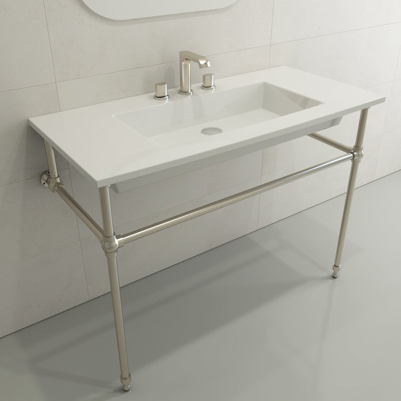Ravenna Bathroom Sink, White, Single-Hole