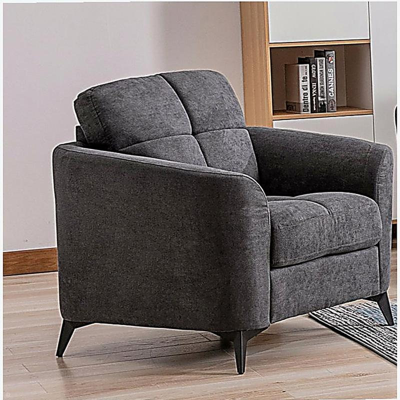 Chaise en tissu tissé gris l 39 po Carlotta